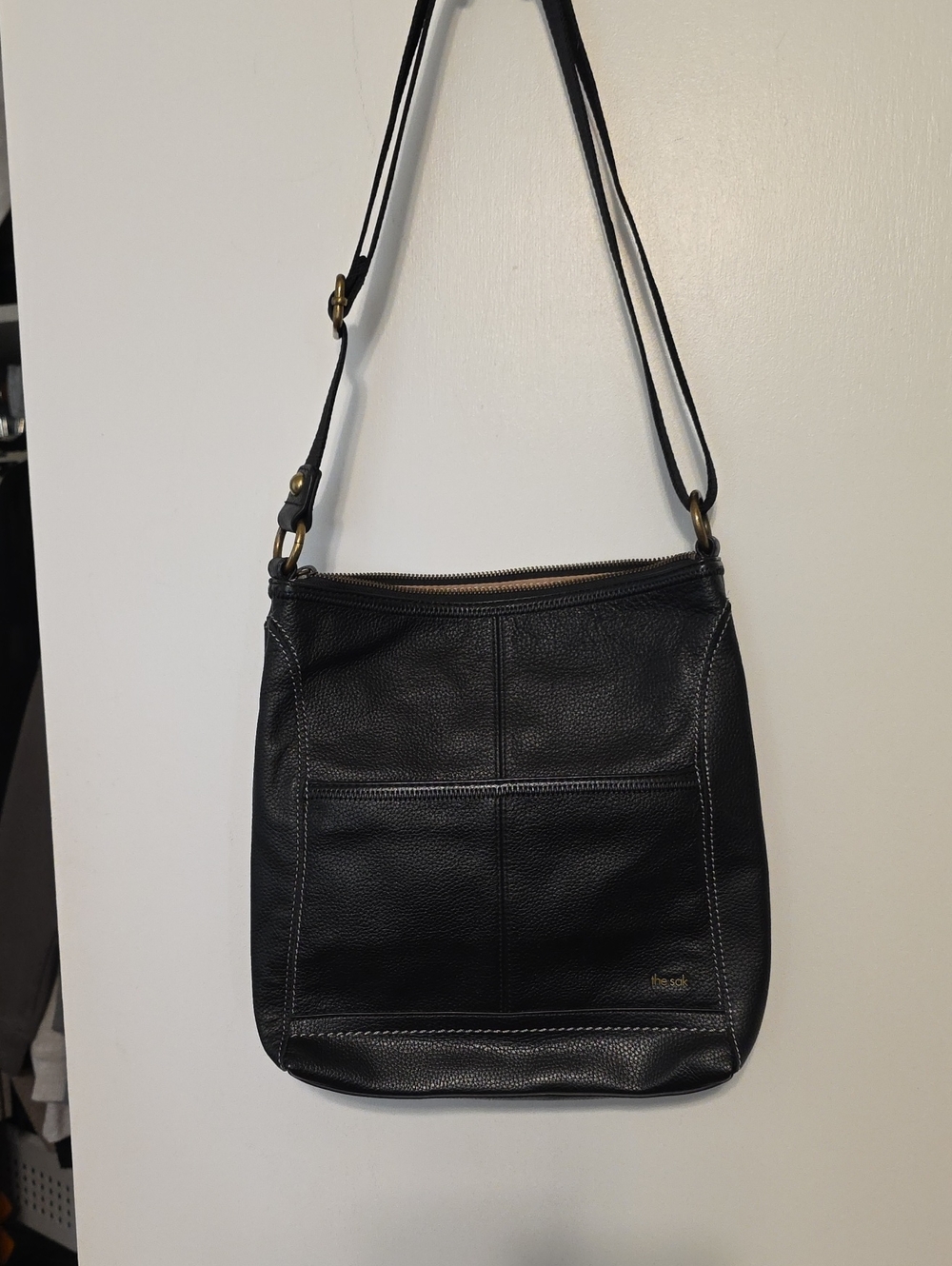 The Sak Black Pebbled Leather Crossbody Bag